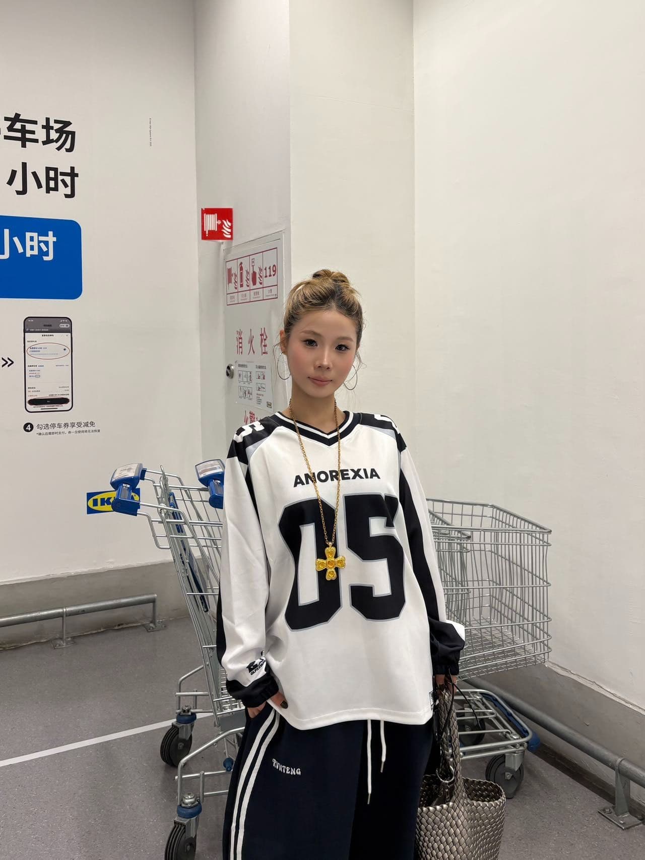 원본 솜씨 원본 저지 원단 아메리칸 레트로 패치워크 배색 5 번 저지 긴팔 티셔츠 남녀 조수 브랜드 가을 상세 이미지 8