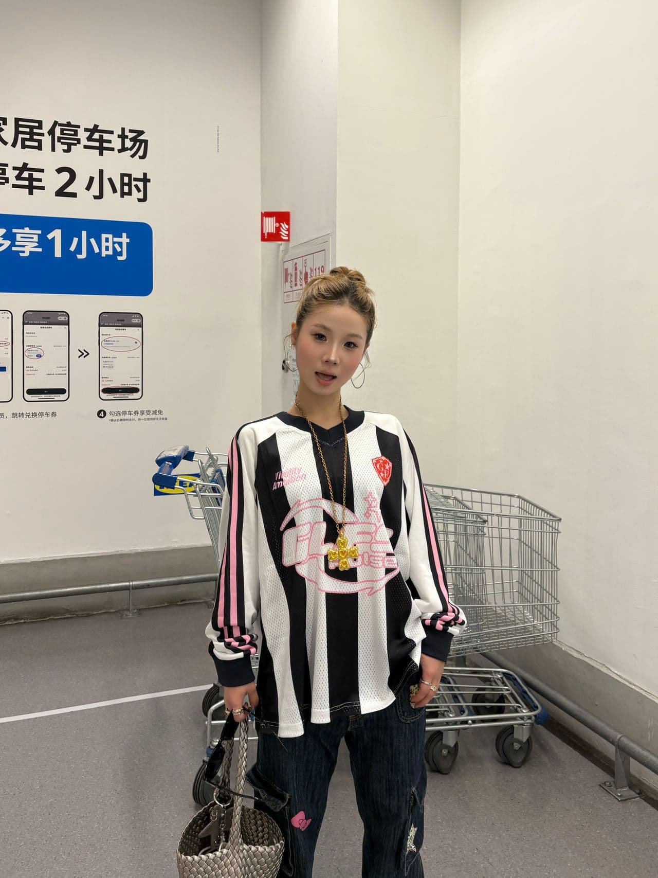 원본 솜씨 원본 저지 원단 아메리칸 높음 거리 메쉬 프린트 긴팔 티셔츠 남녀 커플 조수 브랜드 가을 상세 이미지 9