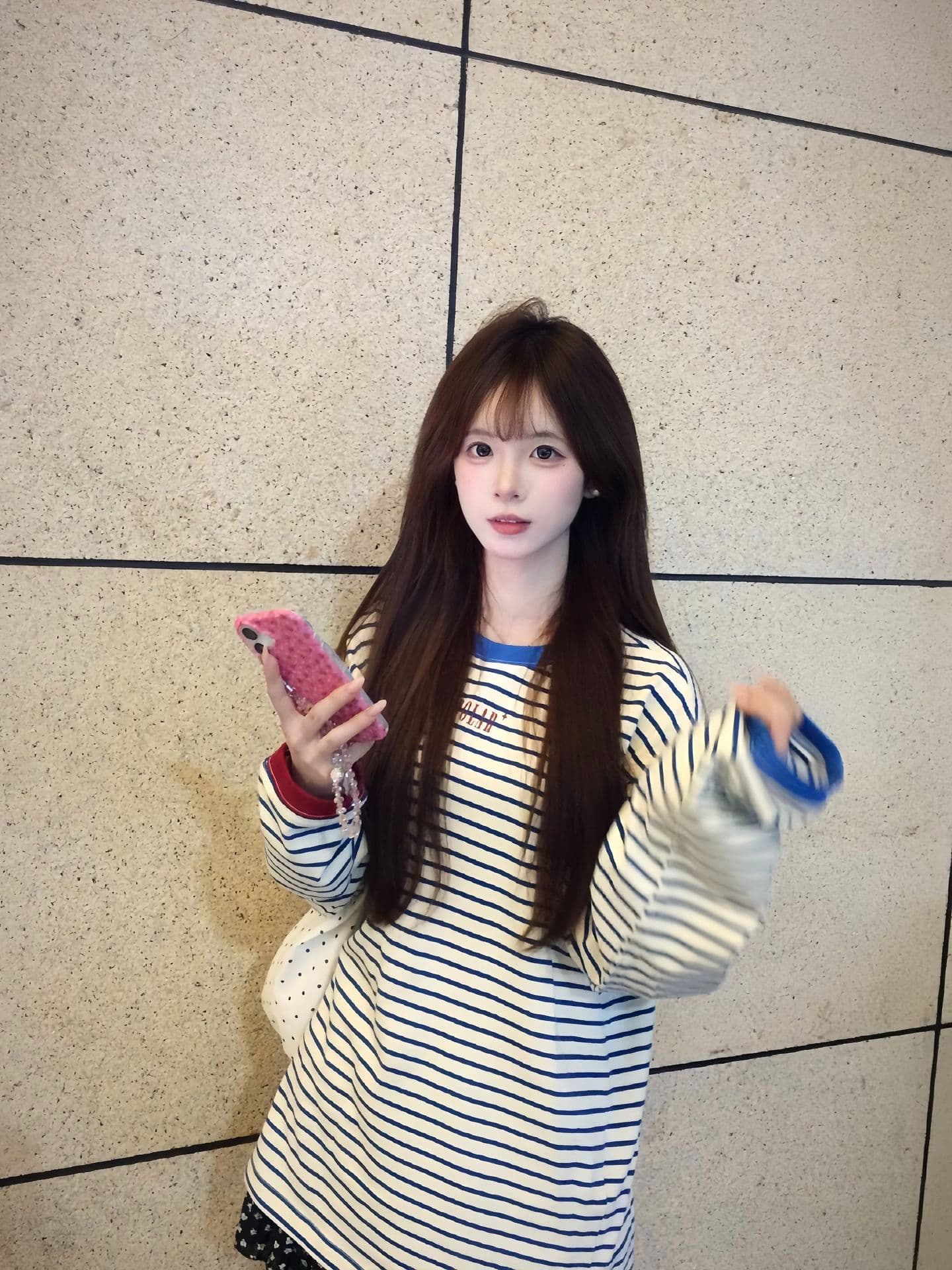 원본 솜씨 전후 프린트 광저우 원본 원단 긴팔 티셔츠 여성 상세 이미지 2