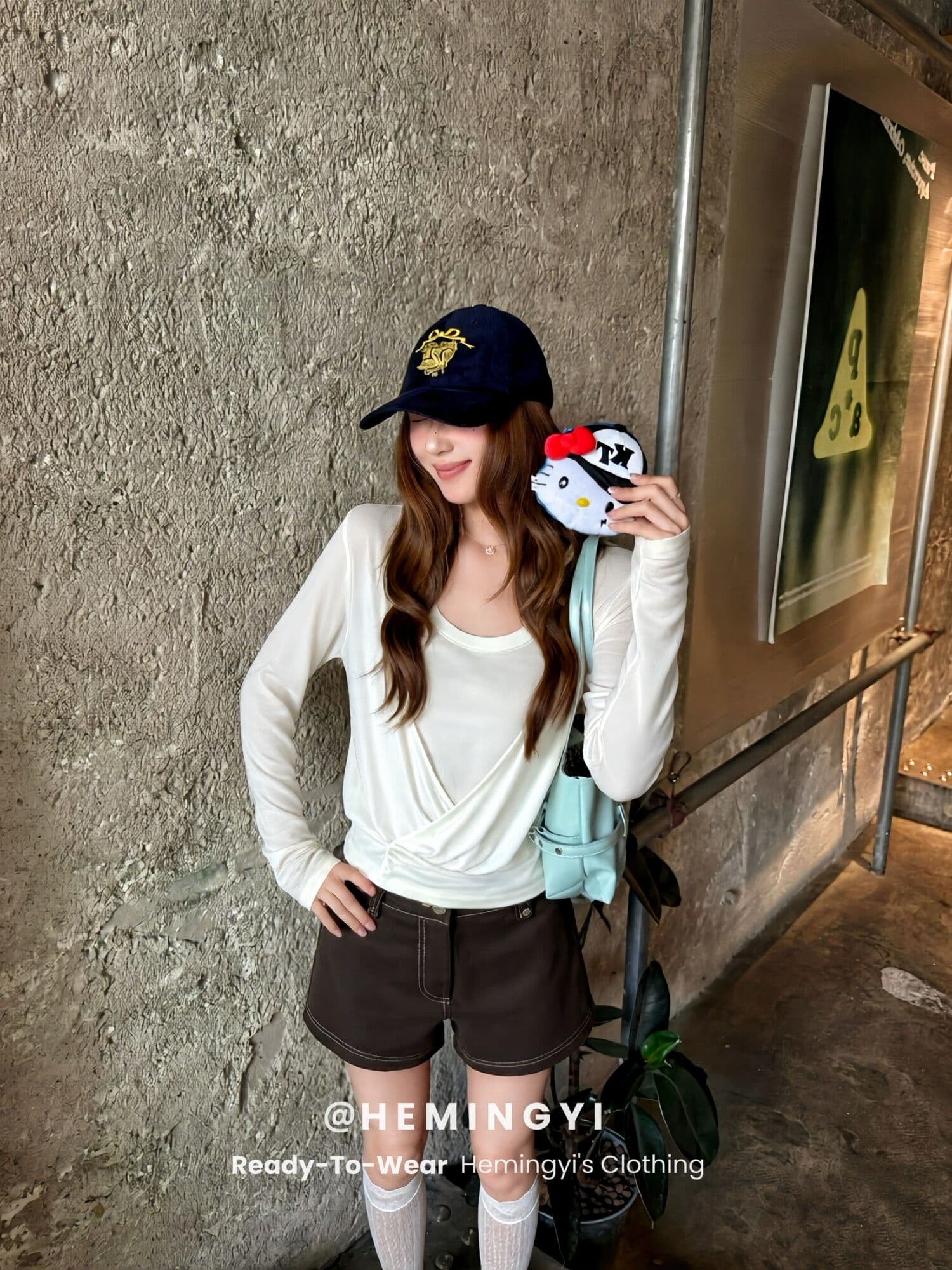 한 부서 순수한 욕망 바람 슬립 블라우스 두 조각 여성 세트 대 라운드 넥 루즈핏 슬림해 보이는 긴팔 자외선 차단 맨위 상세 이미지 6
