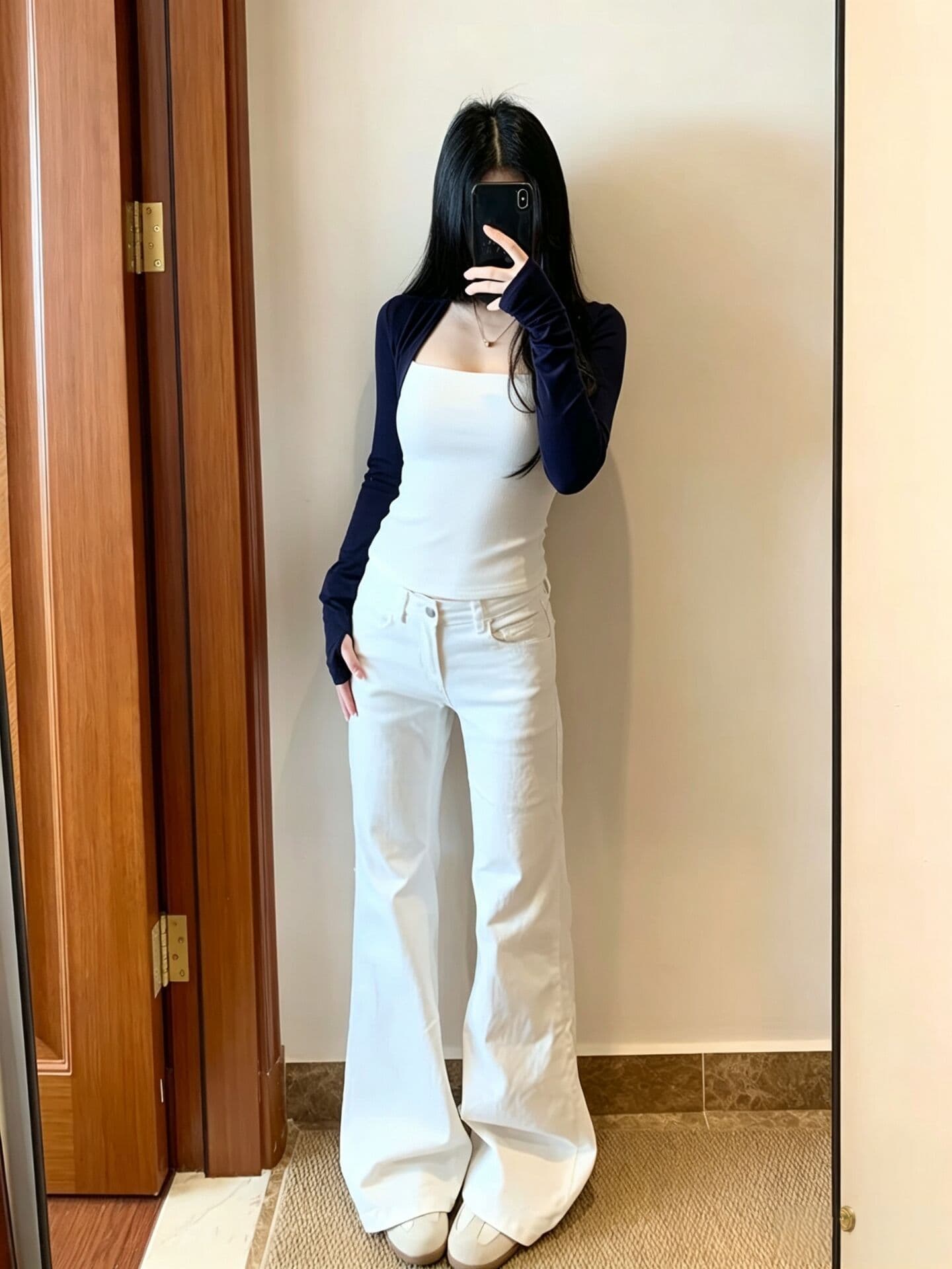 40 면 1 1 오스트리아 세대 서울 220 그램 한 부서 작은 대중 광장 칼라 배색 페이크 레이어드 긴팔 티셔츠 상세 이미지 5