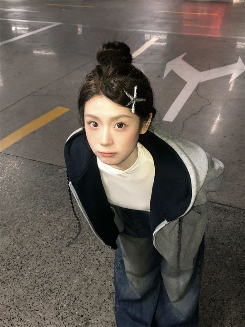 얇은 스타일 털이 있는 원본 것 순수한 Mianhua 면 복합 후드 티 스웨터 여성 상세 이미지 6