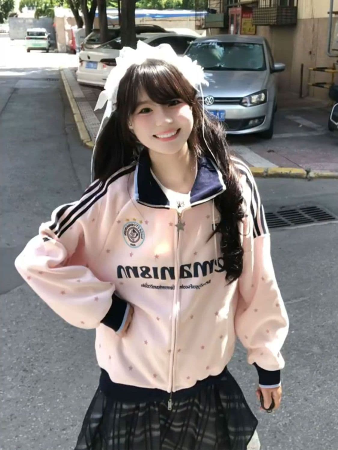 얇은 스타일 원본 압력 라인 원본 지퍼 포밍 프린트 순수한 Mianhua 면 후드티 여성 상세 이미지 4