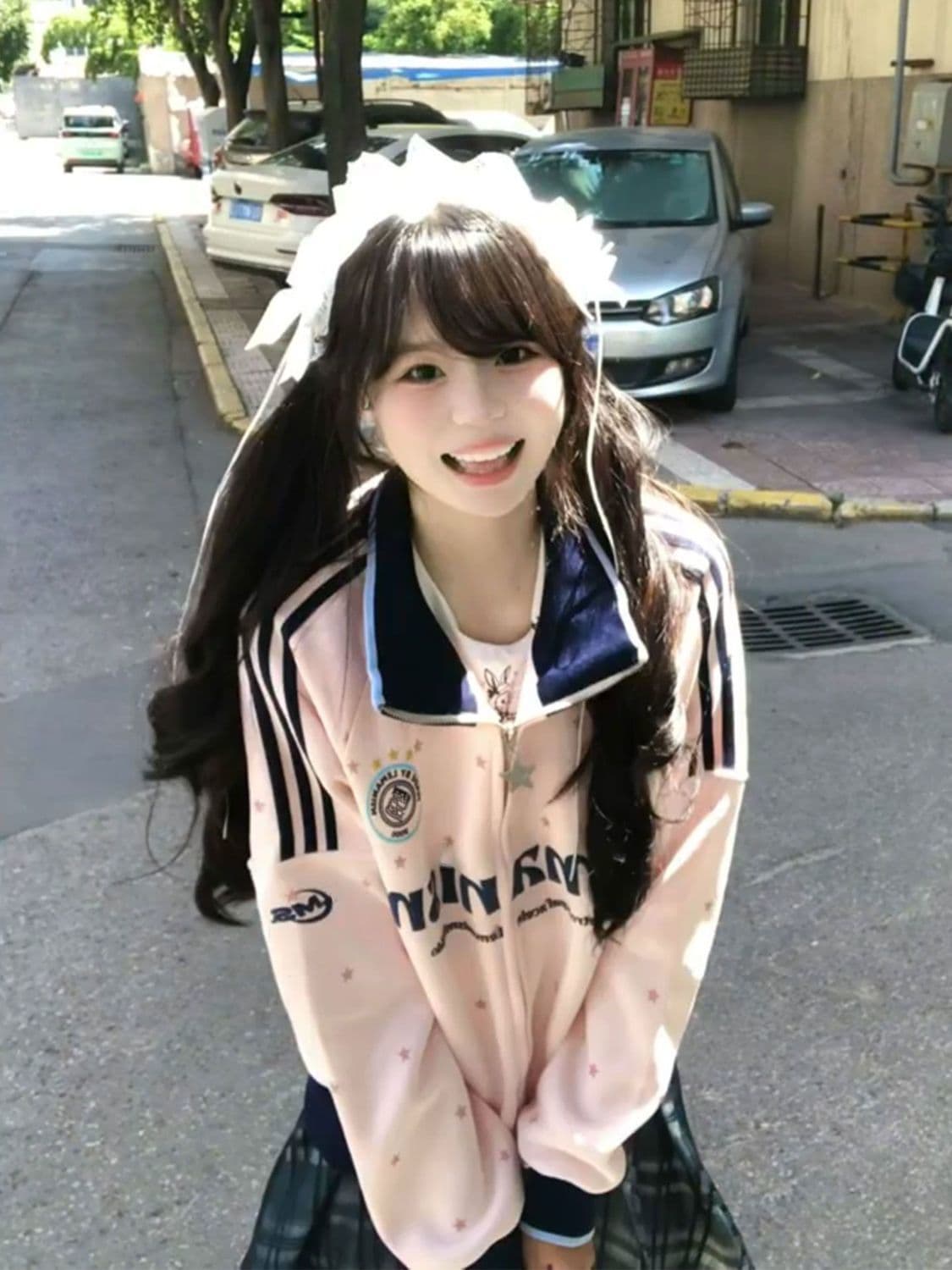 얇은 스타일 원본 압력 라인 원본 지퍼 포밍 프린트 순수한 Mianhua 면 후드티 여성 상세 이미지 5