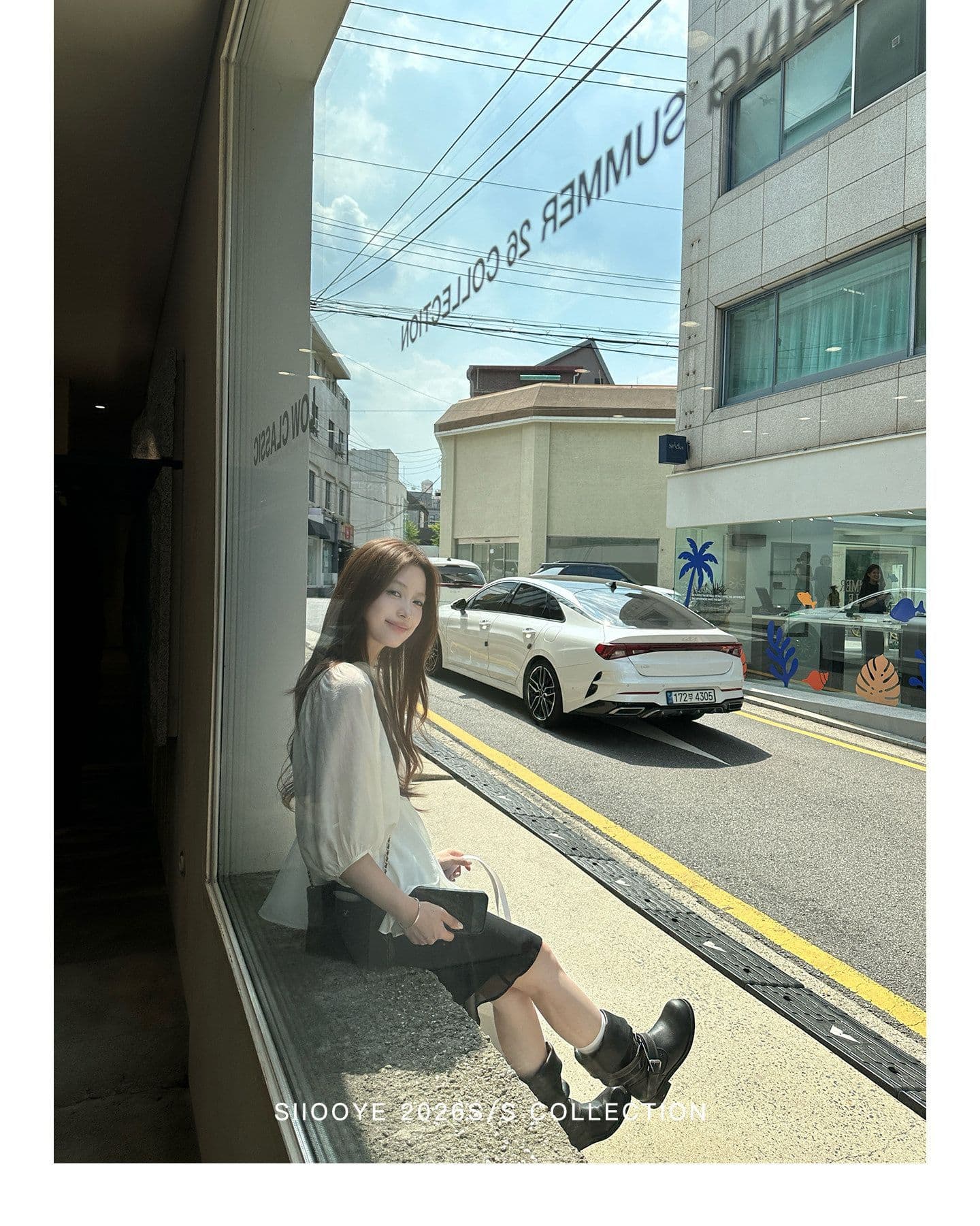 사실 투피스 세트 루즈핏 V넥 여성 셔츠 캐미솔 블라우스 쉬폰 중간 소매 맨위 상세 이미지 21