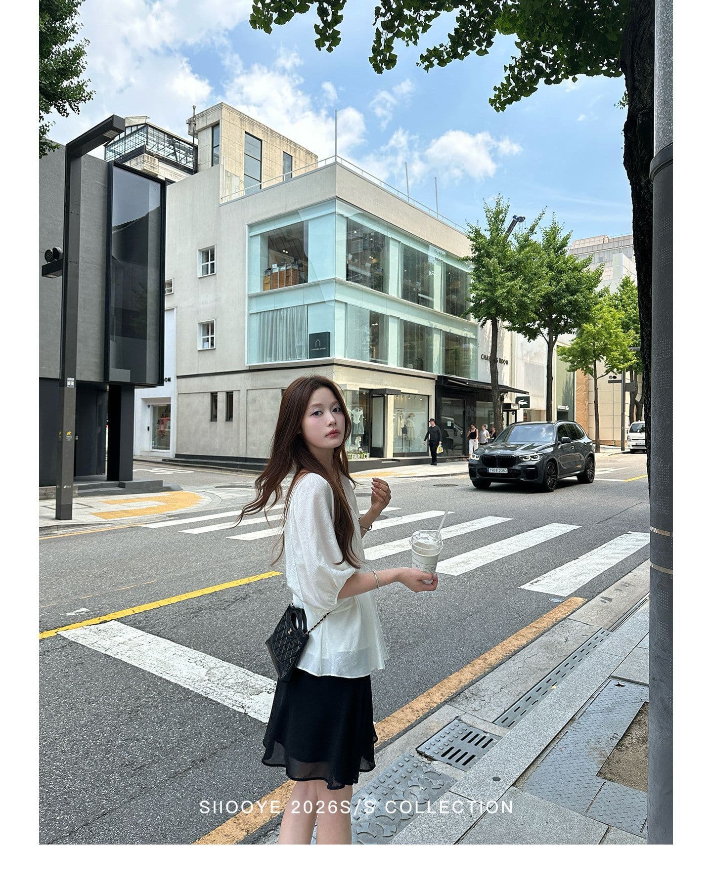 사실 투피스 세트 루즈핏 V넥 여성 셔츠 캐미솔 블라우스 쉬폰 중간 소매 맨위 상세 이미지 28