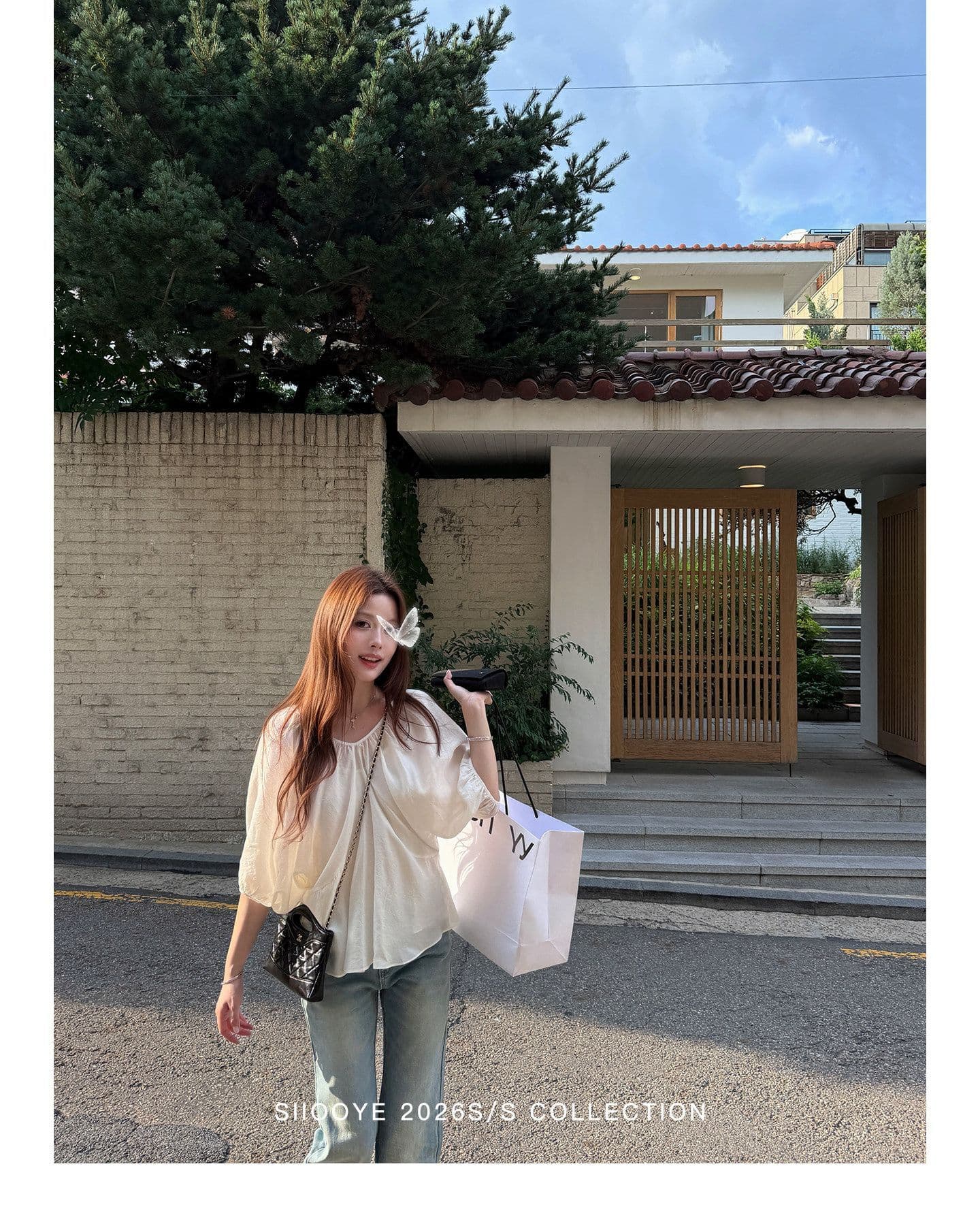 사실 투피스 세트 루즈핏 V넥 여성 셔츠 캐미솔 블라우스 쉬폰 중간 소매 맨위 상세 이미지 36