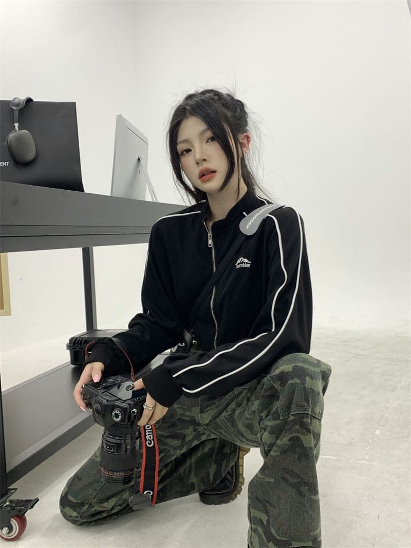 흔들어서 톤 품질 아메리칸 핫걸 얇은 스타일 재킷 가을 루즈핏 슬림해 보이는 레트로 쇼트 스타일 오픈 가디건 맨위 상세 이미지 10