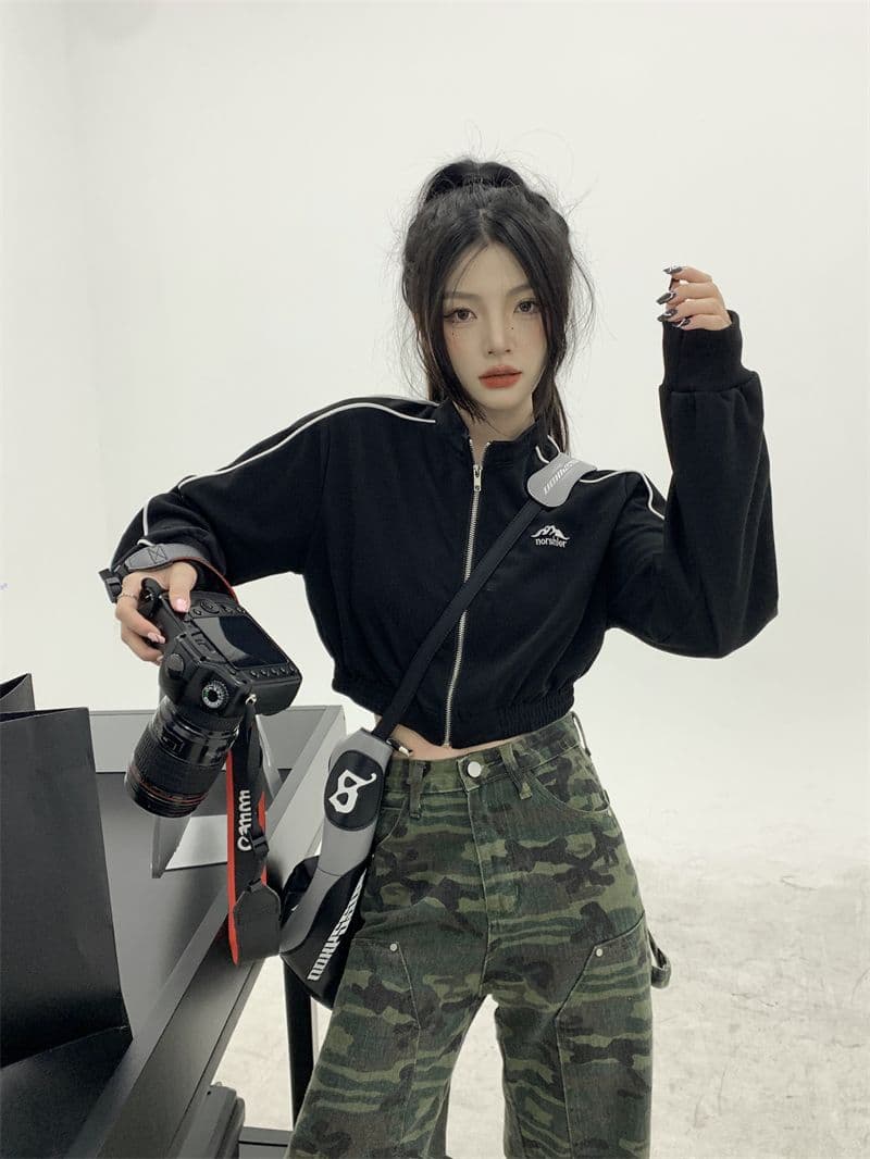 흔들어서 톤 품질 아메리칸 핫걸 얇은 스타일 재킷 가을 루즈핏 슬림해 보이는 레트로 쇼트 스타일 오픈 가디건 맨위 상세 이미지 11