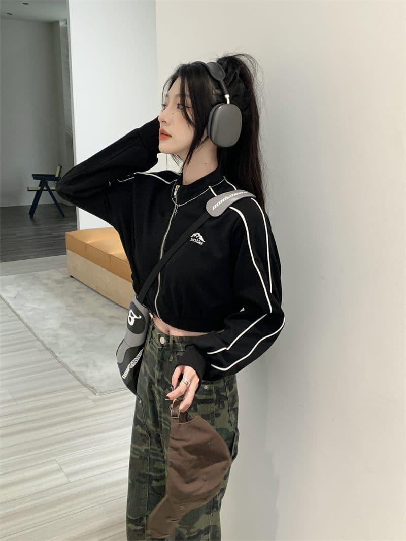 흔들어서 톤 품질 아메리칸 핫걸 얇은 스타일 재킷 가을 루즈핏 슬림해 보이는 레트로 쇼트 스타일 오픈 가디건 맨위 상세 이미지 13