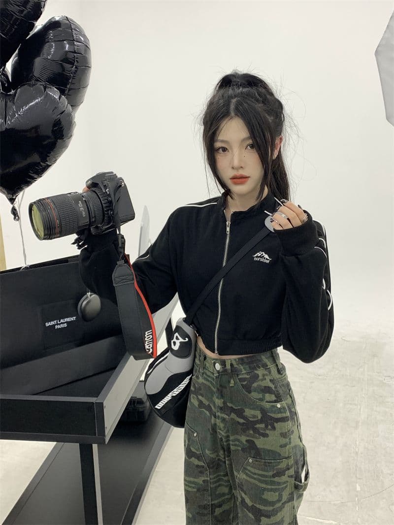 흔들어서 톤 품질 아메리칸 핫걸 얇은 스타일 재킷 가을 루즈핏 슬림해 보이는 레트로 쇼트 스타일 오픈 가디건 맨위 상세 이미지 15