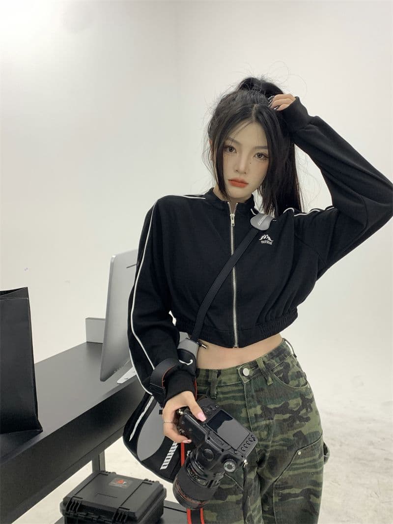 흔들어서 톤 품질 아메리칸 핫걸 얇은 스타일 재킷 가을 루즈핏 슬림해 보이는 레트로 쇼트 스타일 오픈 가디건 맨위 상세 이미지 18