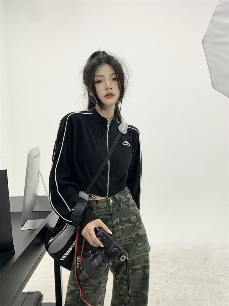 흔들어서 톤 품질 아메리칸 핫걸 얇은 스타일 재킷 가을 루즈핏 슬림해 보이는 레트로 쇼트 스타일 오픈 가디건 맨위 상세 이미지 19