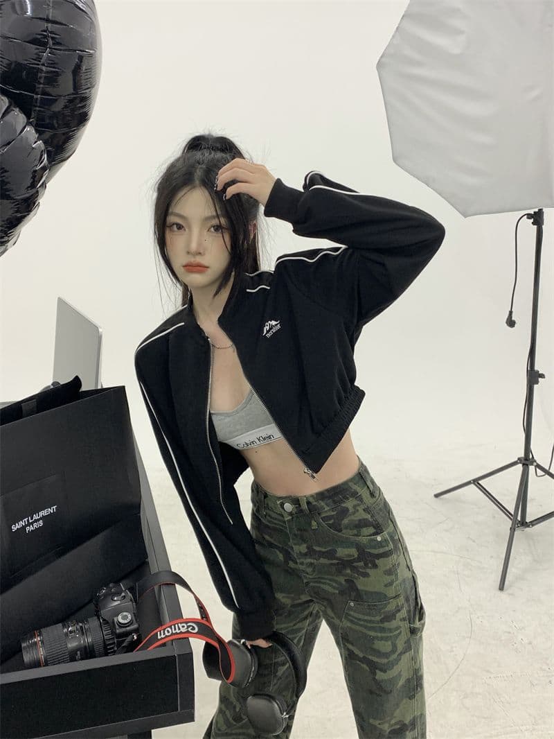 흔들어서 톤 품질 아메리칸 핫걸 얇은 스타일 재킷 가을 루즈핏 슬림해 보이는 레트로 쇼트 스타일 오픈 가디건 맨위 상세 이미지 22