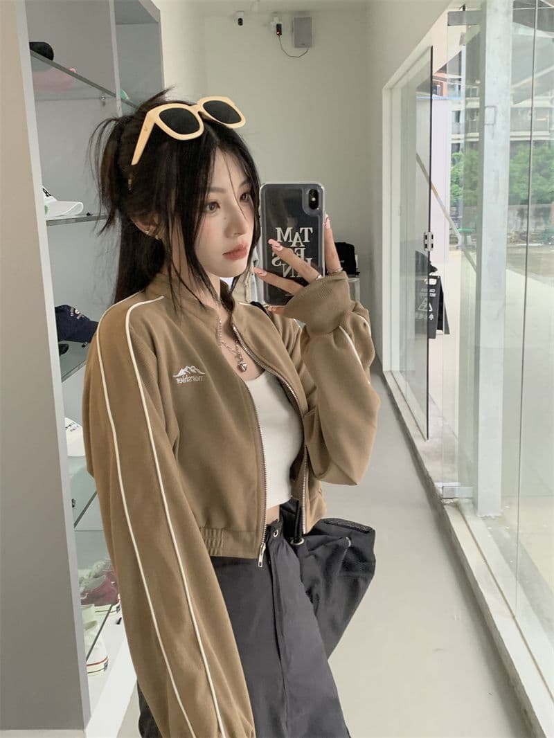 흔들어서 톤 품질 아메리칸 핫걸 얇은 스타일 재킷 가을 루즈핏 슬림해 보이는 레트로 쇼트 스타일 오픈 가디건 맨위 상세 이미지 27