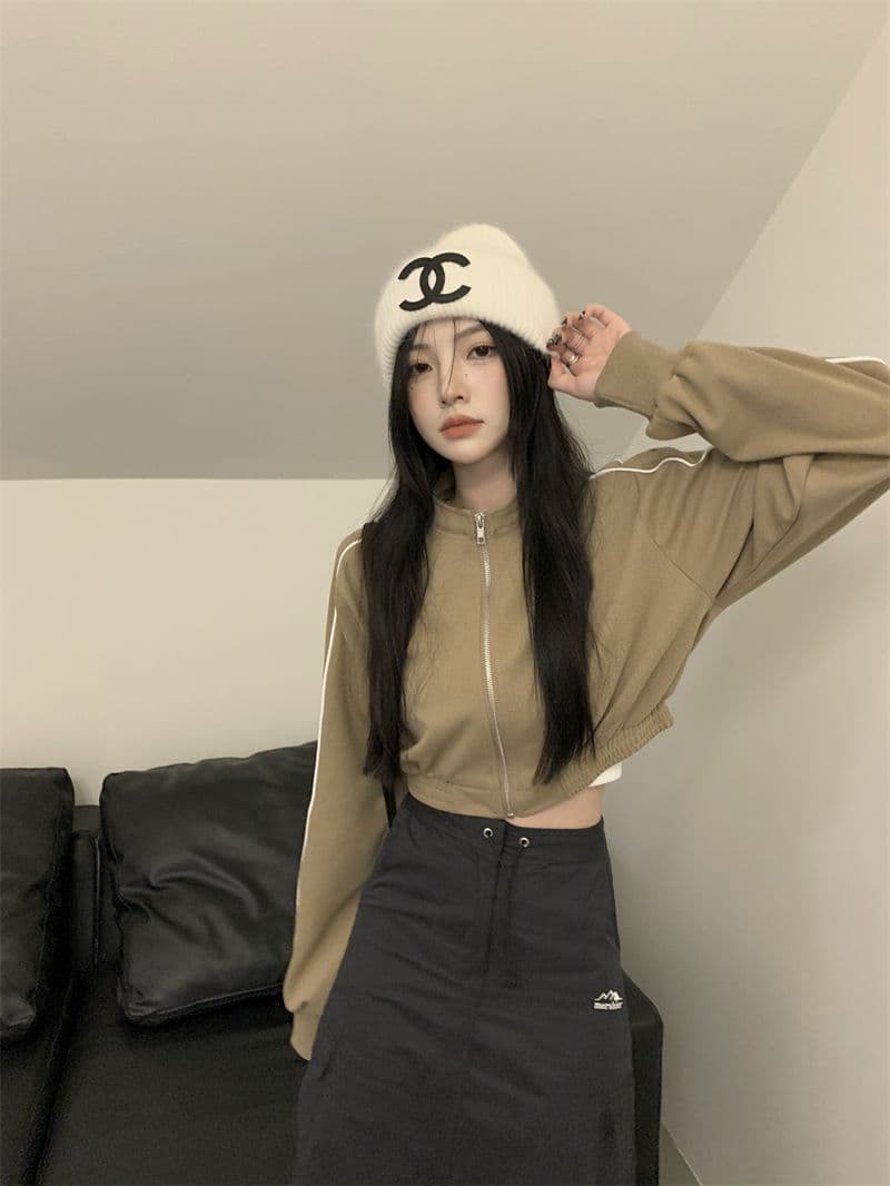흔들어서 톤 품질 아메리칸 핫걸 얇은 스타일 재킷 가을 루즈핏 슬림해 보이는 레트로 쇼트 스타일 오픈 가디건 맨위 상세 이미지 33
