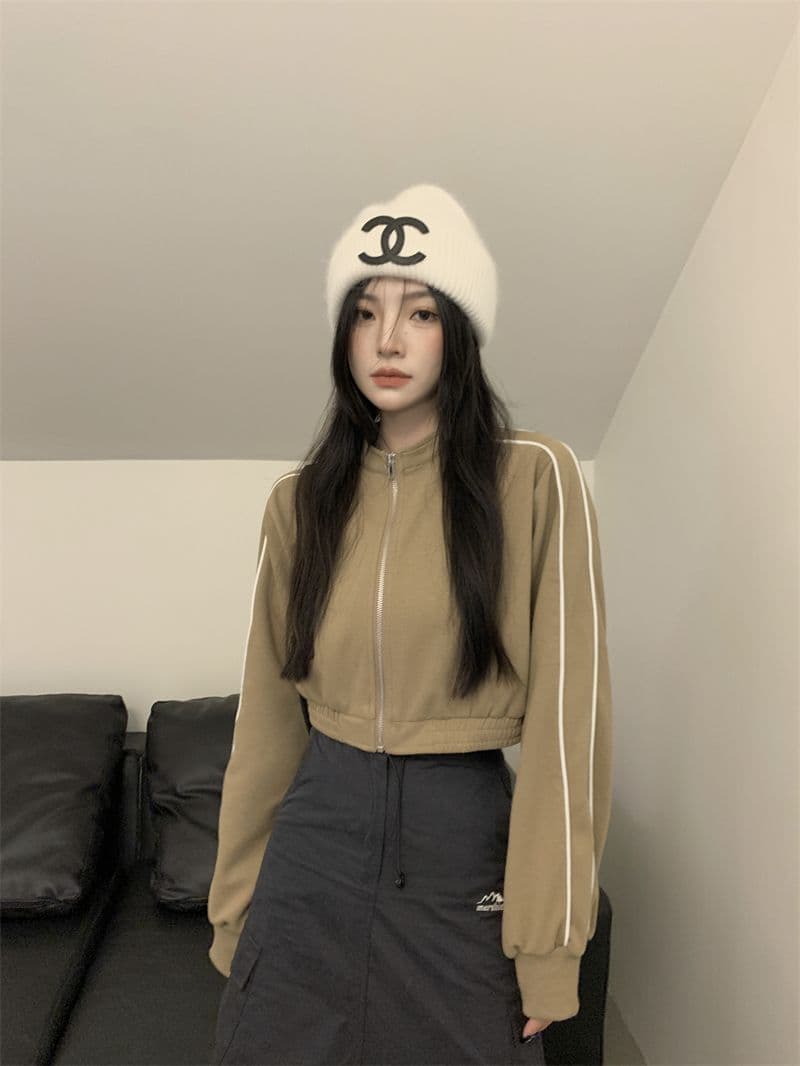 흔들어서 톤 품질 아메리칸 핫걸 얇은 스타일 재킷 가을 루즈핏 슬림해 보이는 레트로 쇼트 스타일 오픈 가디건 맨위 상세 이미지 36