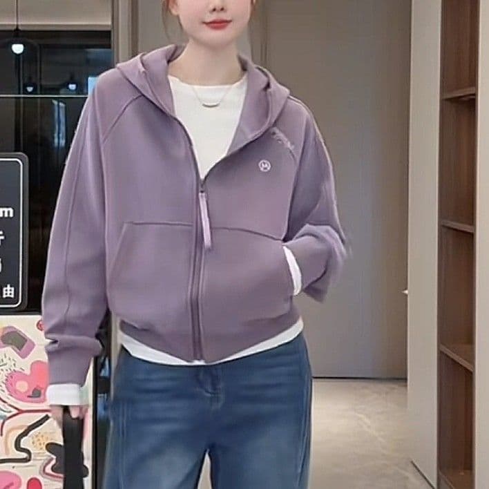 후드 지퍼 오픈 가디건 긴팔 후드티 여성 가을 새로운 한국 스타일 패션 루즈핏 다용도 맨위 재킷 상세 이미지 9