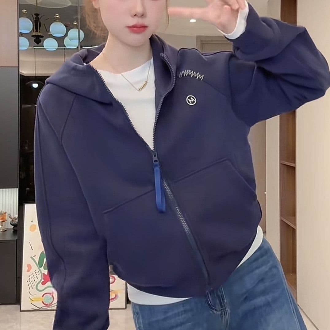 후드 지퍼 오픈 가디건 긴팔 후드티 여성 가을 새로운 한국 스타일 패션 루즈핏 다용도 맨위 재킷 상세 이미지 11