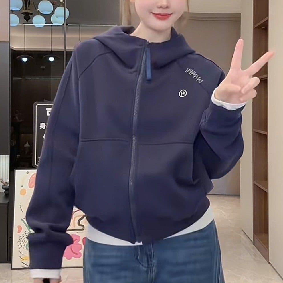 후드 지퍼 오픈 가디건 긴팔 후드티 여성 가을 새로운 한국 스타일 패션 루즈핏 다용도 맨위 재킷 상세 이미지 12