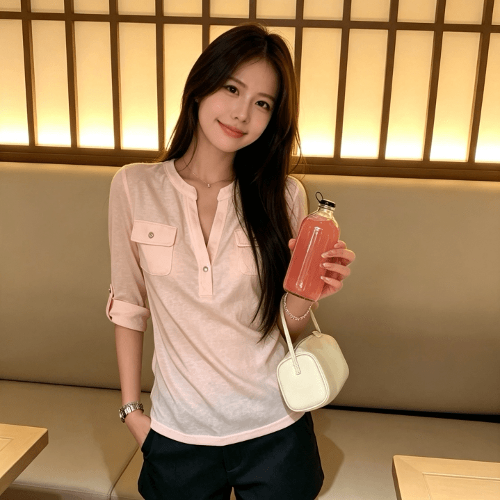 눈꽃 면 높음 비율 부드럽다 면 편안함 통기성 중간 소매 티셔츠 여성 가을 맨위