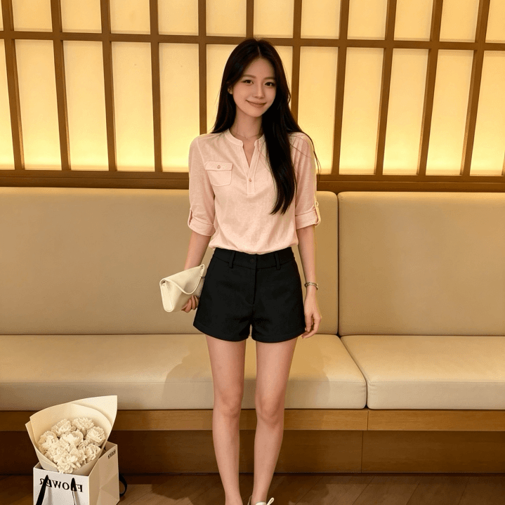 눈꽃 면 높음 비율 부드럽다 면 편안함 통기성 중간 소매 티셔츠 여성 가을 맨위 상세 이미지 11