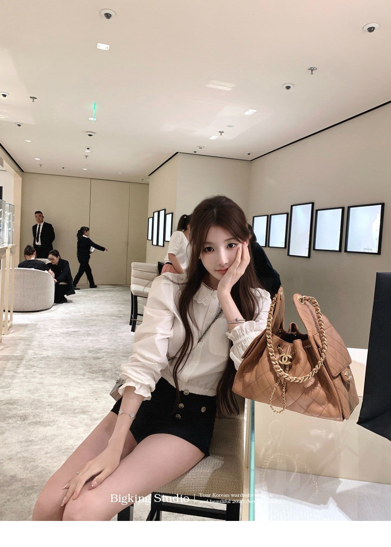 원본 원단 프릴 칼라 긴팔 여성 셔츠 조기 가을 루즈핏 셔츠 작은 대중 달콤함 쇼트 스타일 출퇴근 맨위 상세 이미지 5