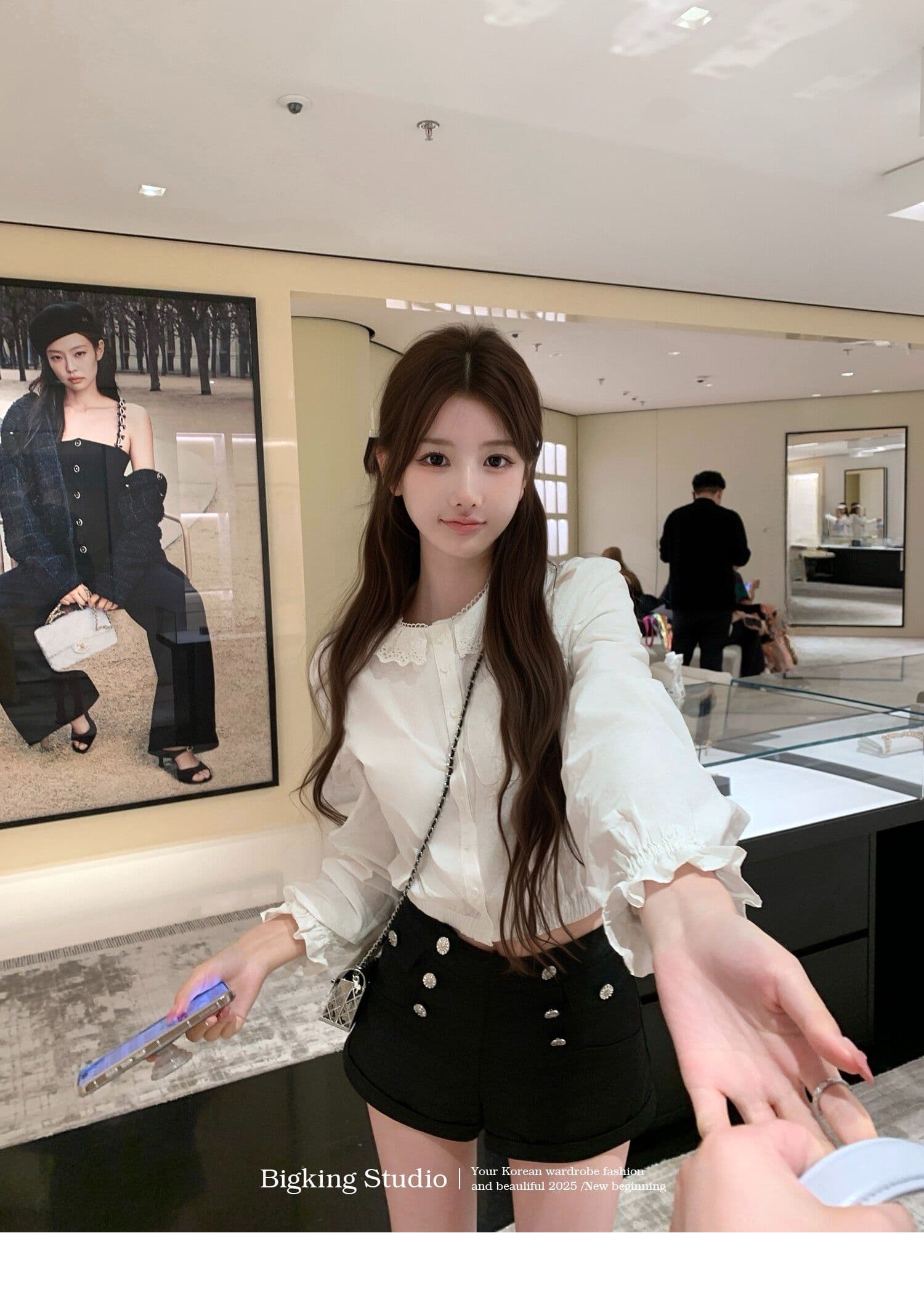 원본 원단 프릴 칼라 긴팔 여성 셔츠 조기 가을 루즈핏 셔츠 작은 대중 달콤함 쇼트 스타일 출퇴근 맨위 상세 이미지 6