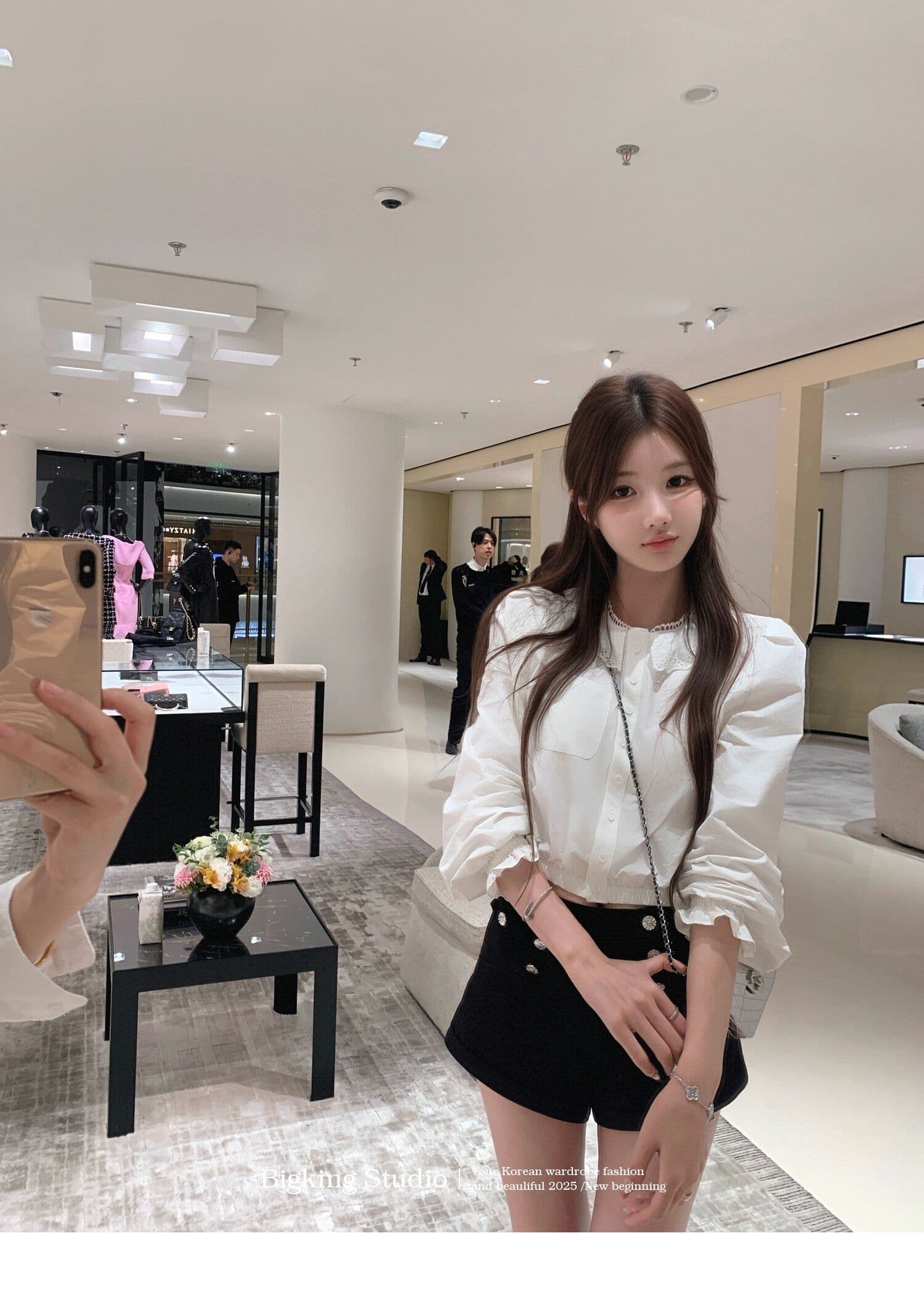 원본 원단 프릴 칼라 긴팔 여성 셔츠 조기 가을 루즈핏 셔츠 작은 대중 달콤함 쇼트 스타일 출퇴근 맨위 상세 이미지 7
