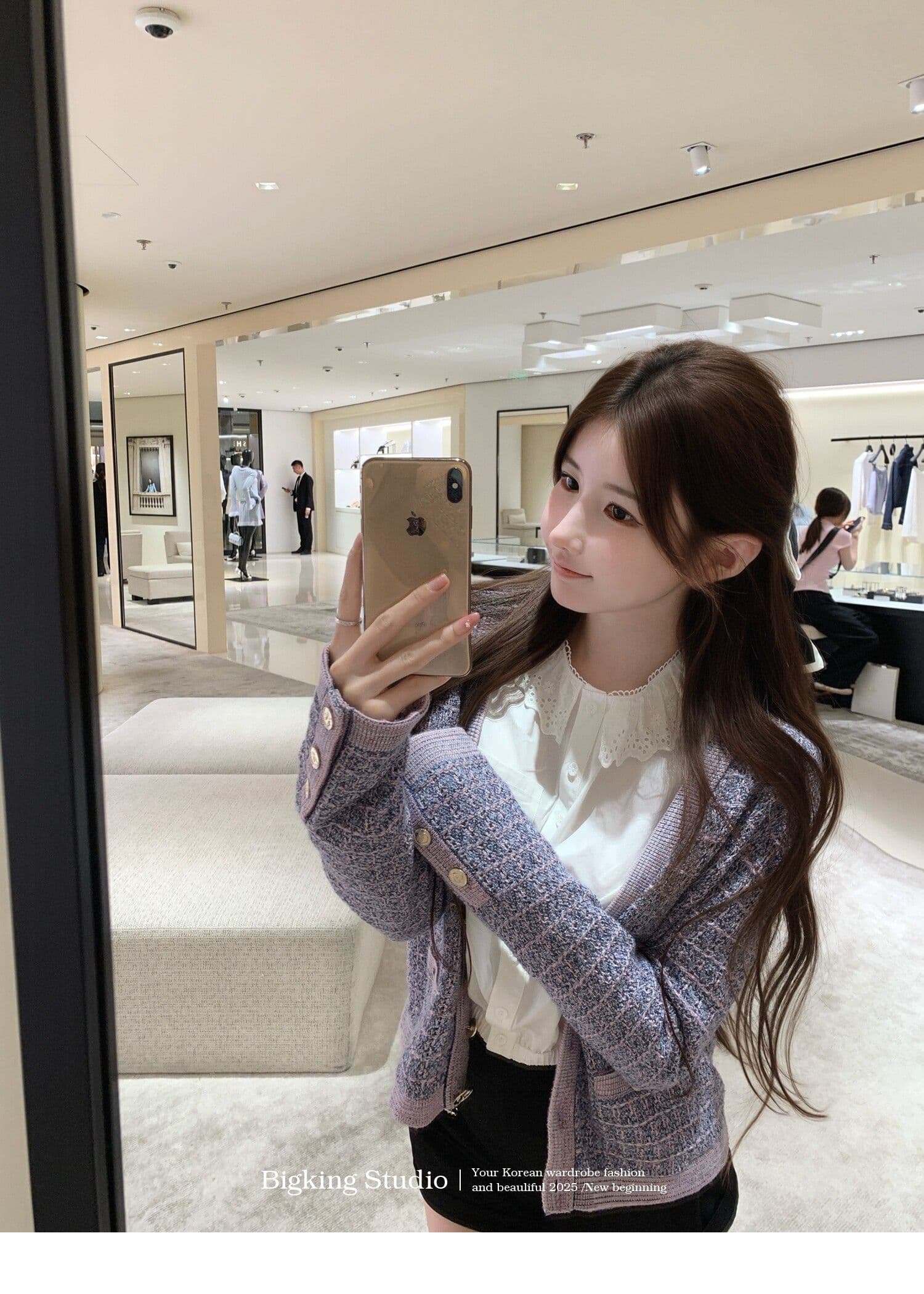 원본 원단 프릴 칼라 긴팔 여성 셔츠 조기 가을 루즈핏 셔츠 작은 대중 달콤함 쇼트 스타일 출퇴근 맨위 상세 이미지 11
