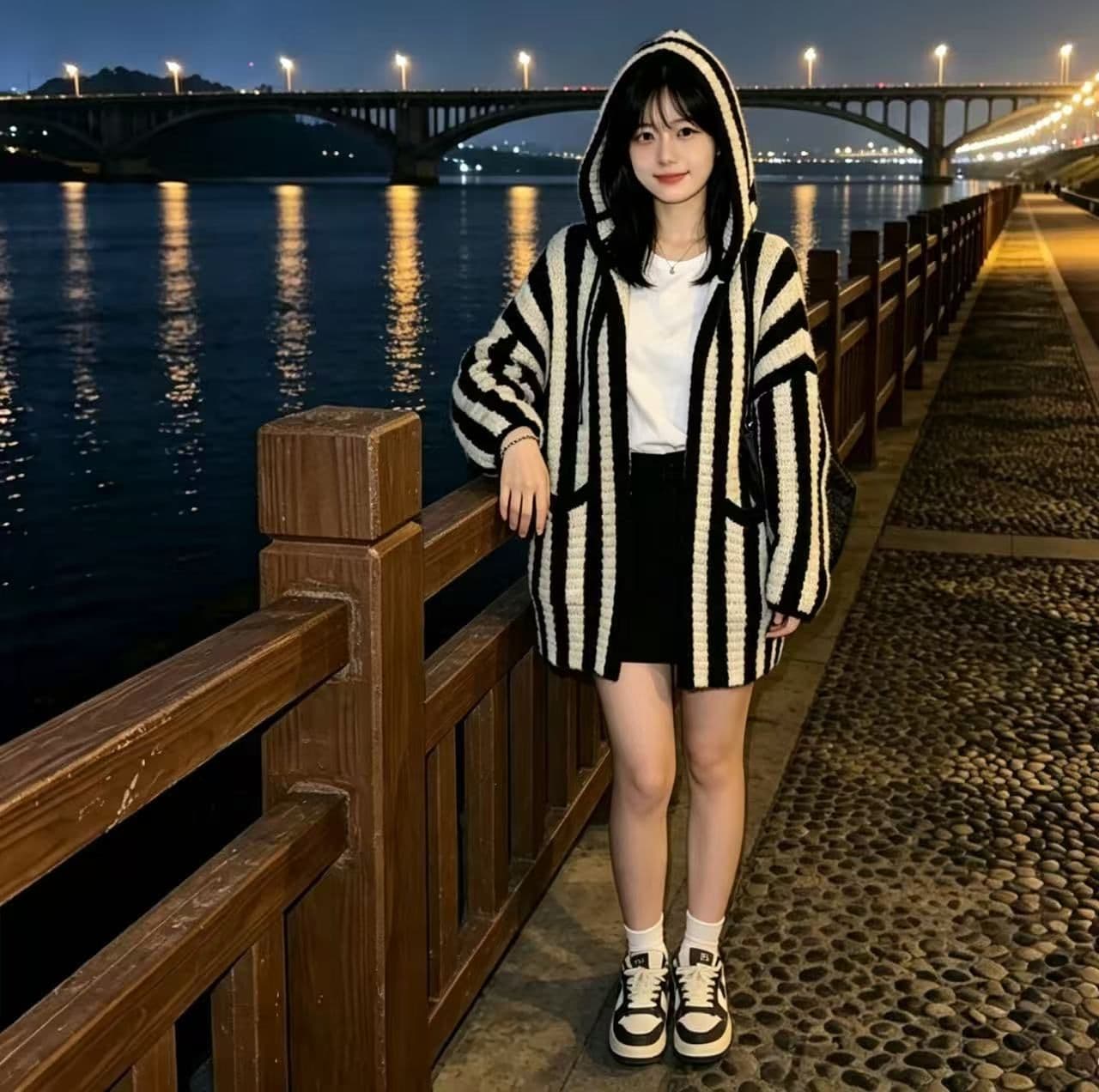 늦가을 초 겨울 착용 가져 가라. 후드 스웨터 여성 코트 가을 겨울철 루즈핏 느긋한 바람을 피우다 롱 코트 니트 오픈 가디건