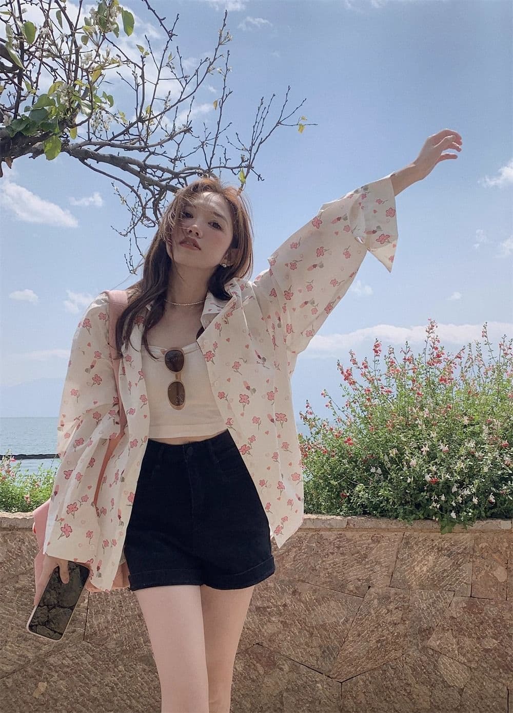 달콤함 얇은 스타일 자외선 차단 여성 셔츠 봄 가을 디자인 센스 작은 대중 셔츠 맨위 에어컨 객실 재킷 상세 이미지 4