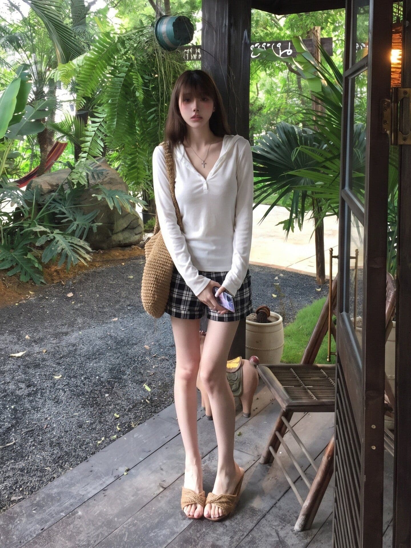 화이트 후드 티셔츠 여성 이른 가을 디자인 센스 몸매 가꾸기 긴팔 작은 대중 고급 센스 슬림해 보이는 품격 캐주얼 V넥 맨위 상세 이미지 11