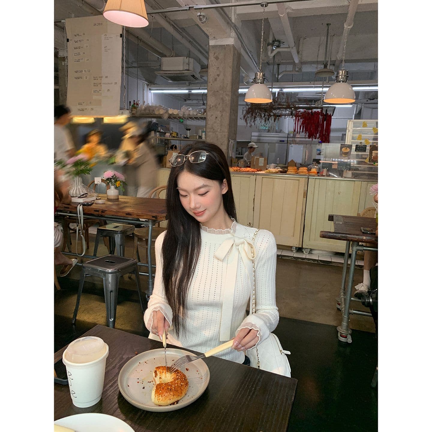 높은 품질 품질 니트 스웨터 여성 가을 한 부서 분위기 센스 맨위 순수한 욕망 몸매 가꾸기 디자인 센스 자이언트 잘 생긴 스웨터 이미지 2