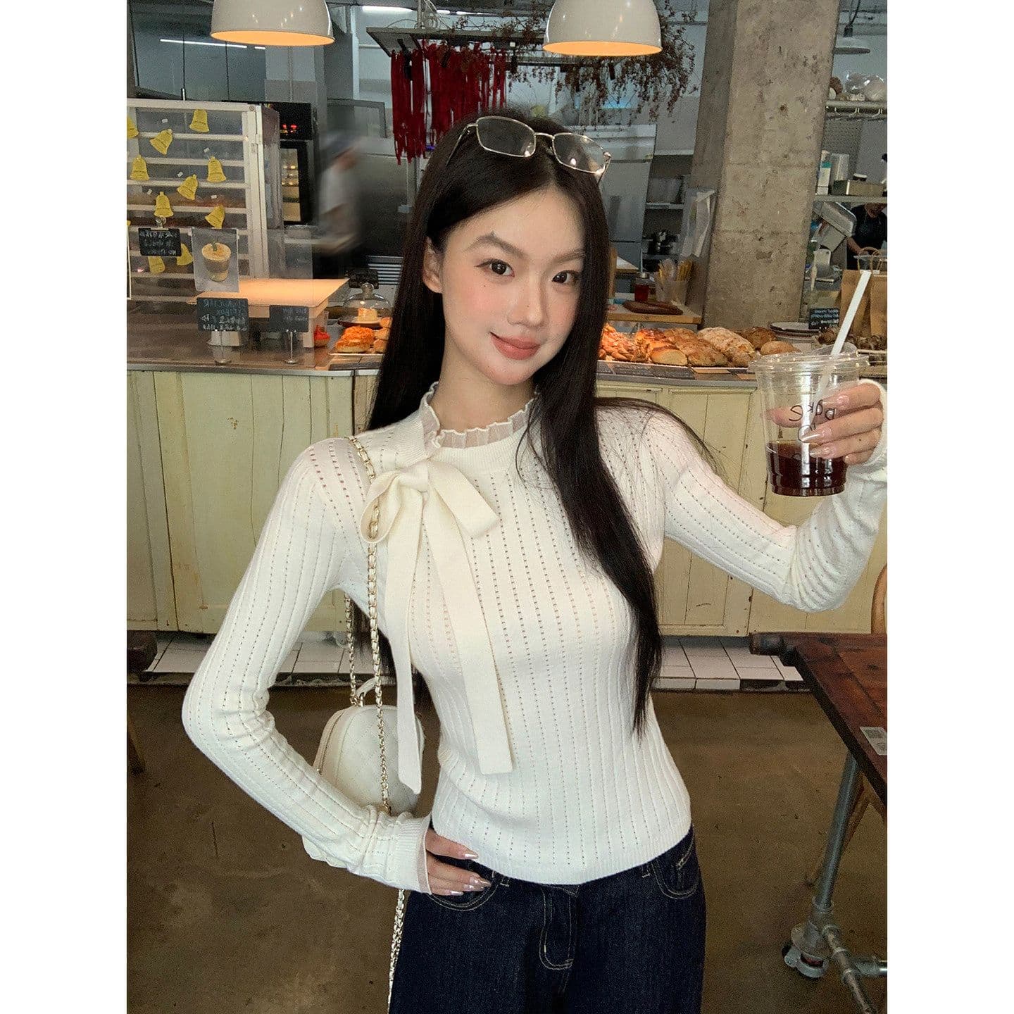 높은 품질 품질 니트 스웨터 여성 가을 한 부서 분위기 센스 맨위 순수한 욕망 몸매 가꾸기 디자인 센스 자이언트 잘 생긴 스웨터
