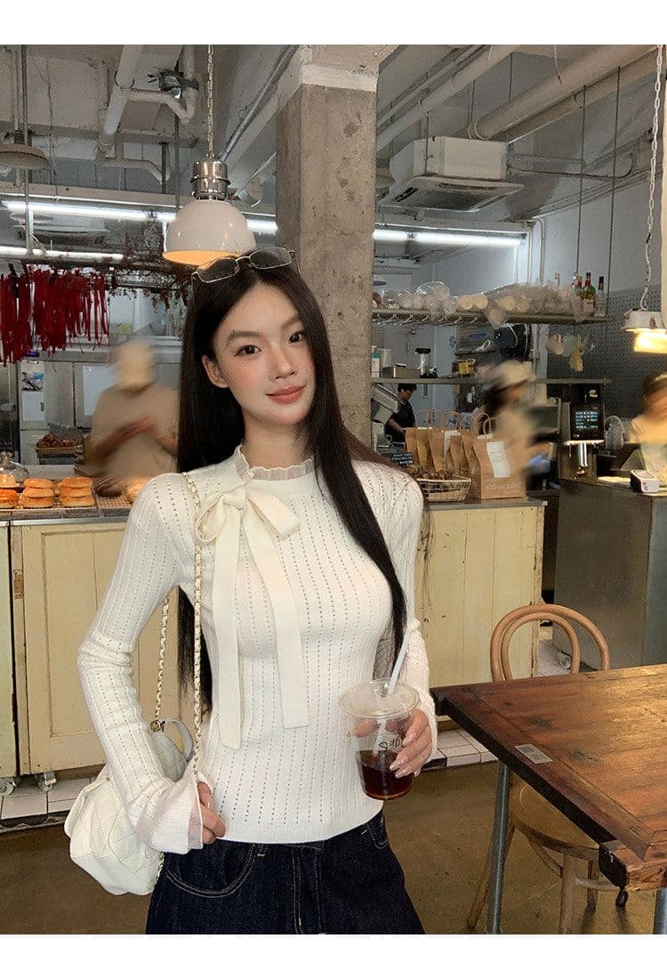 높은 품질 품질 니트 스웨터 여성 가을 한 부서 분위기 센스 맨위 순수한 욕망 몸매 가꾸기 디자인 센스 자이언트 잘 생긴 스웨터 상세 이미지 15
