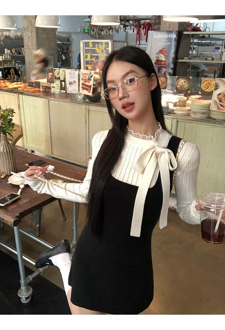 높은 품질 품질 니트 스웨터 여성 가을 한 부서 분위기 센스 맨위 순수한 욕망 몸매 가꾸기 디자인 센스 자이언트 잘 생긴 스웨터 상세 이미지 18