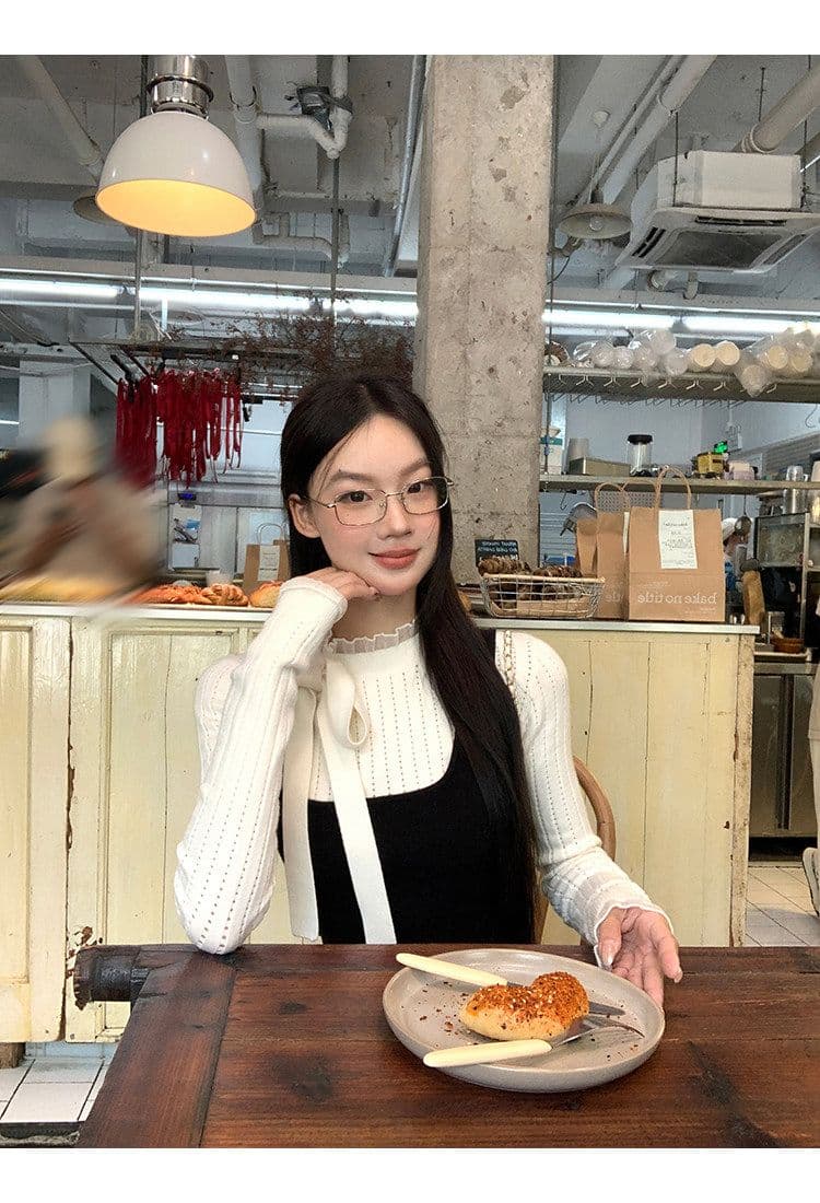 높은 품질 품질 니트 스웨터 여성 가을 한 부서 분위기 센스 맨위 순수한 욕망 몸매 가꾸기 디자인 센스 자이언트 잘 생긴 스웨터 상세 이미지 24