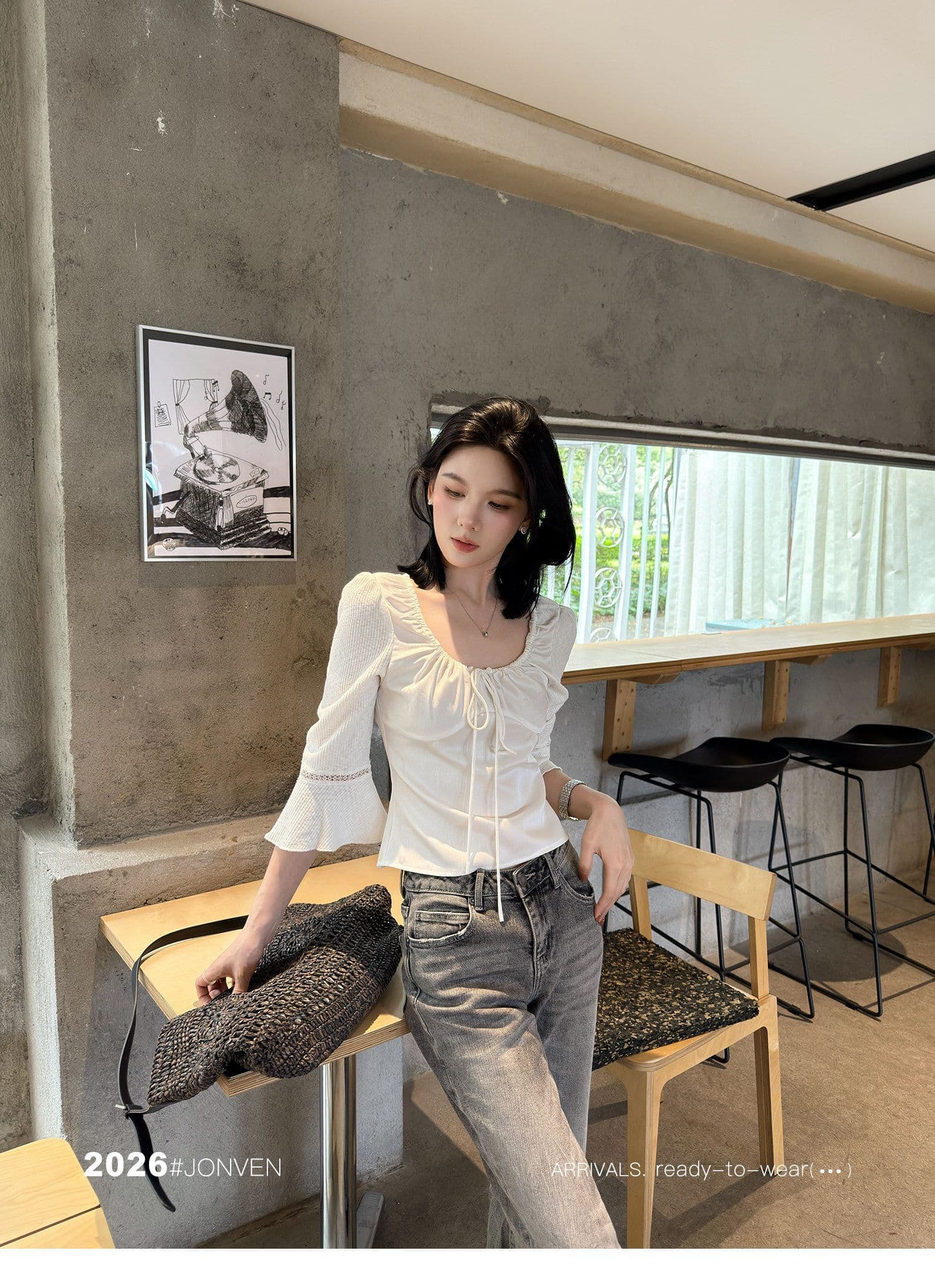 높은 품질 품질 레트로 새틴 대 라운드 넥 주름 맨위 여성 품격 출퇴근 고급 chic Chic 여성 셔츠 상세 이미지 15