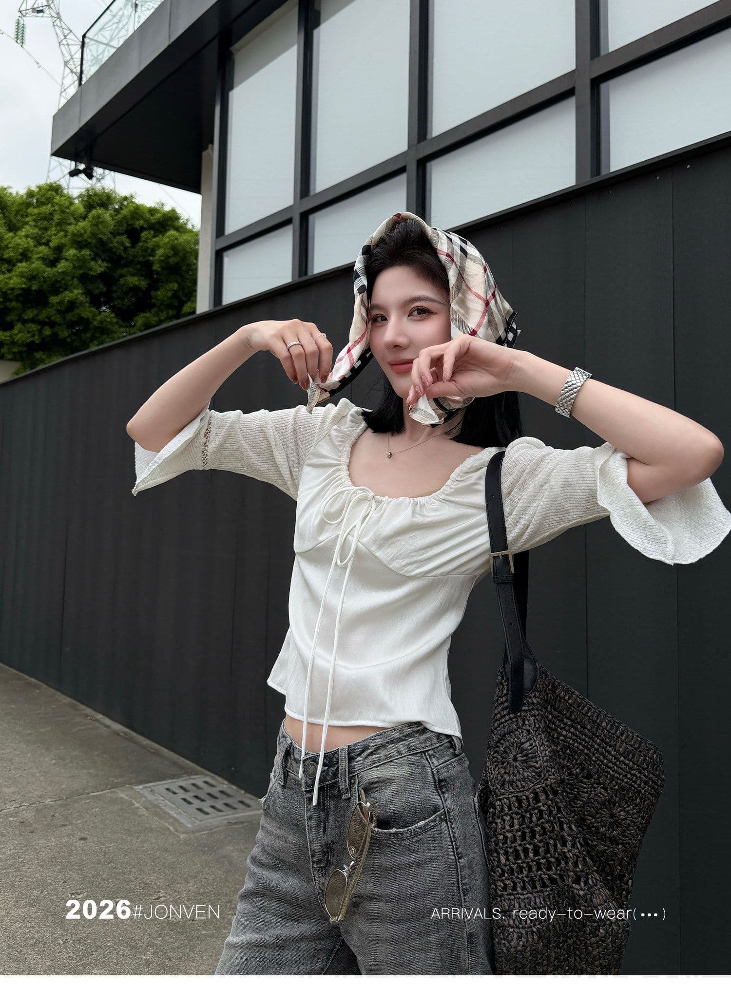 높은 품질 품질 레트로 새틴 대 라운드 넥 주름 맨위 여성 품격 출퇴근 고급 chic Chic 여성 셔츠 상세 이미지 26