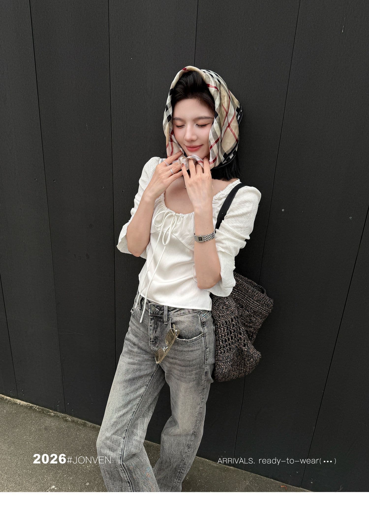 높은 품질 품질 레트로 새틴 대 라운드 넥 주름 맨위 여성 품격 출퇴근 고급 chic Chic 여성 셔츠 상세 이미지 32