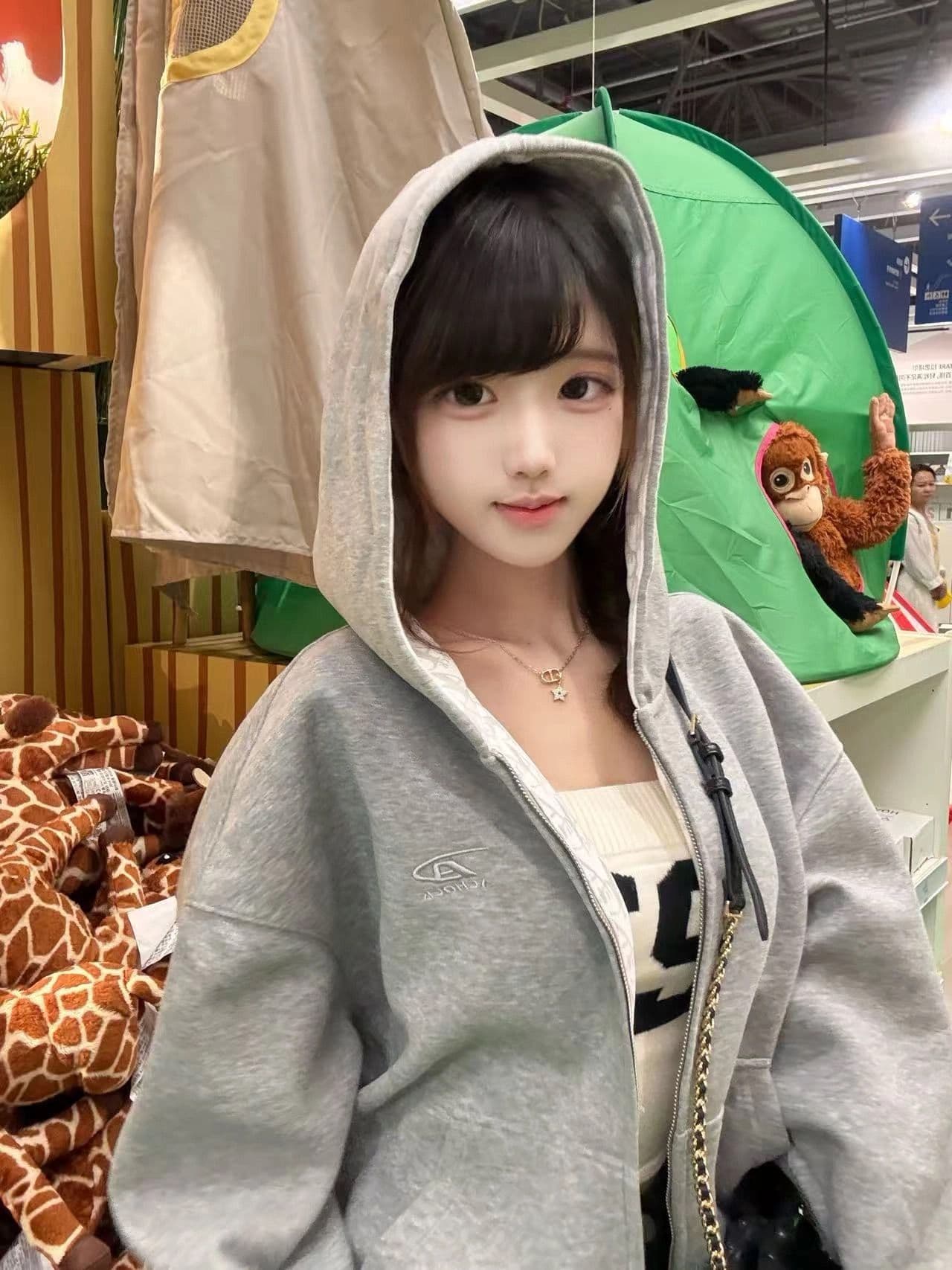 얇은 스타일 인사이드 그리기 원본 솜씨 자수 순수한 Mianhua 면 복합 후드 티 스웨터 여성 이미지 3