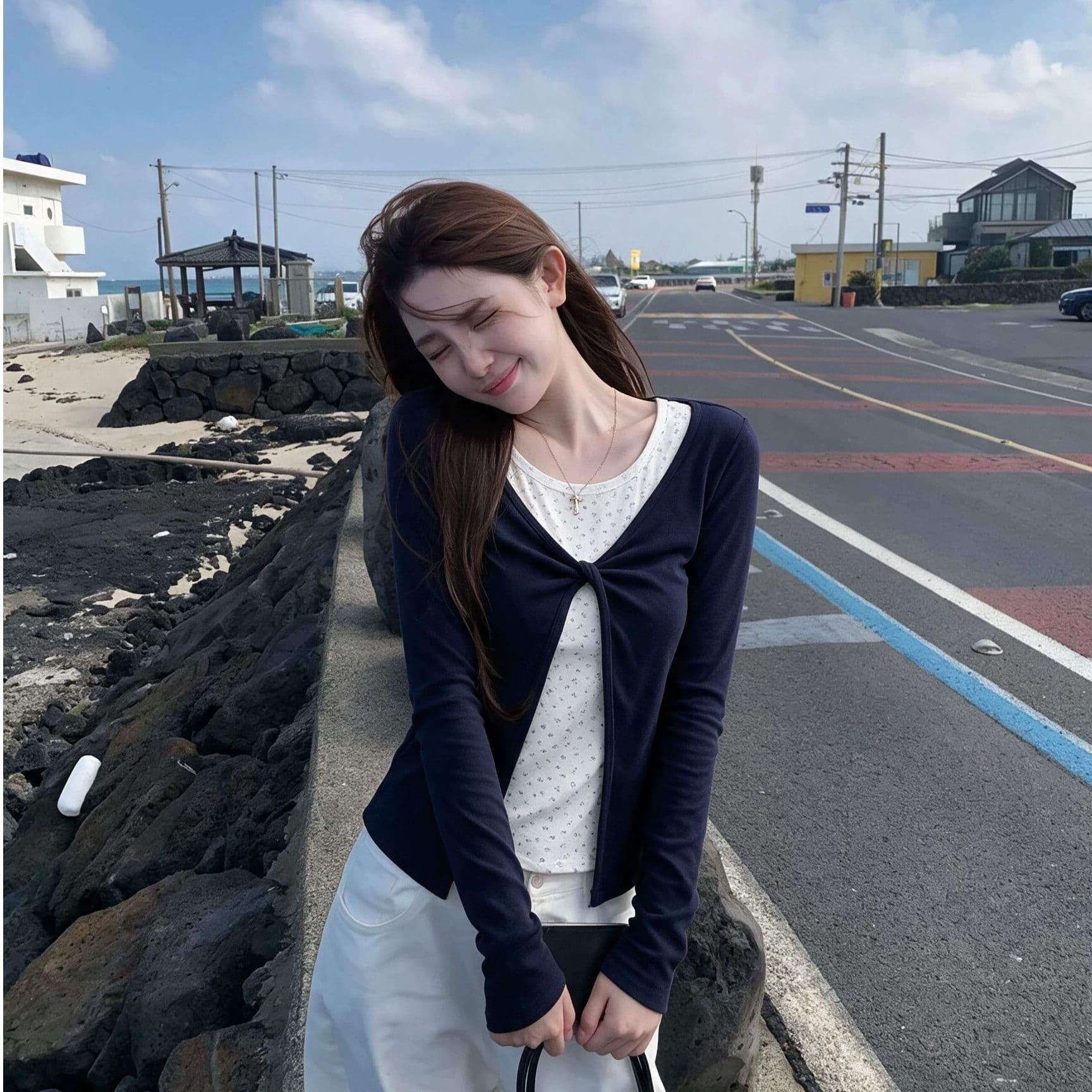 페이크 레이어드 가을 새로운 몸매 가꾸기 인사이드 가져 가라. 기본 셔츠
