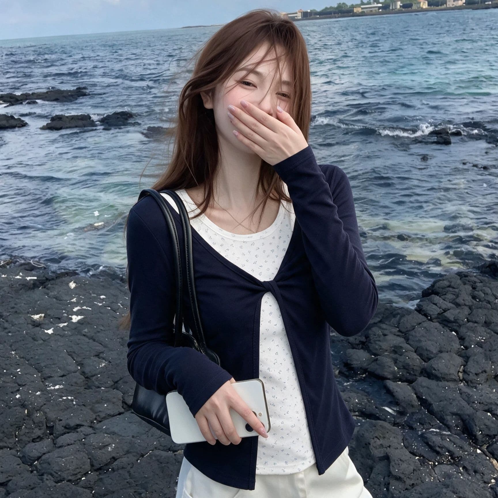 페이크 레이어드 가을 새로운 몸매 가꾸기 인사이드 가져 가라. 기본 셔츠 이미지 2