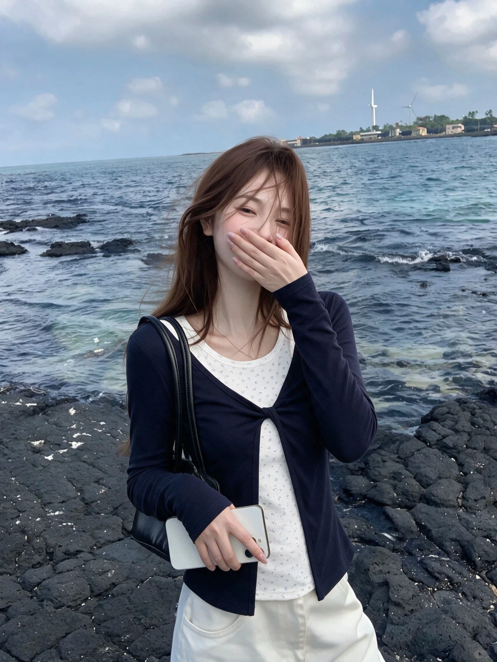 페이크 레이어드 가을 새로운 몸매 가꾸기 인사이드 가져 가라. 기본 셔츠 상세 이미지 9
