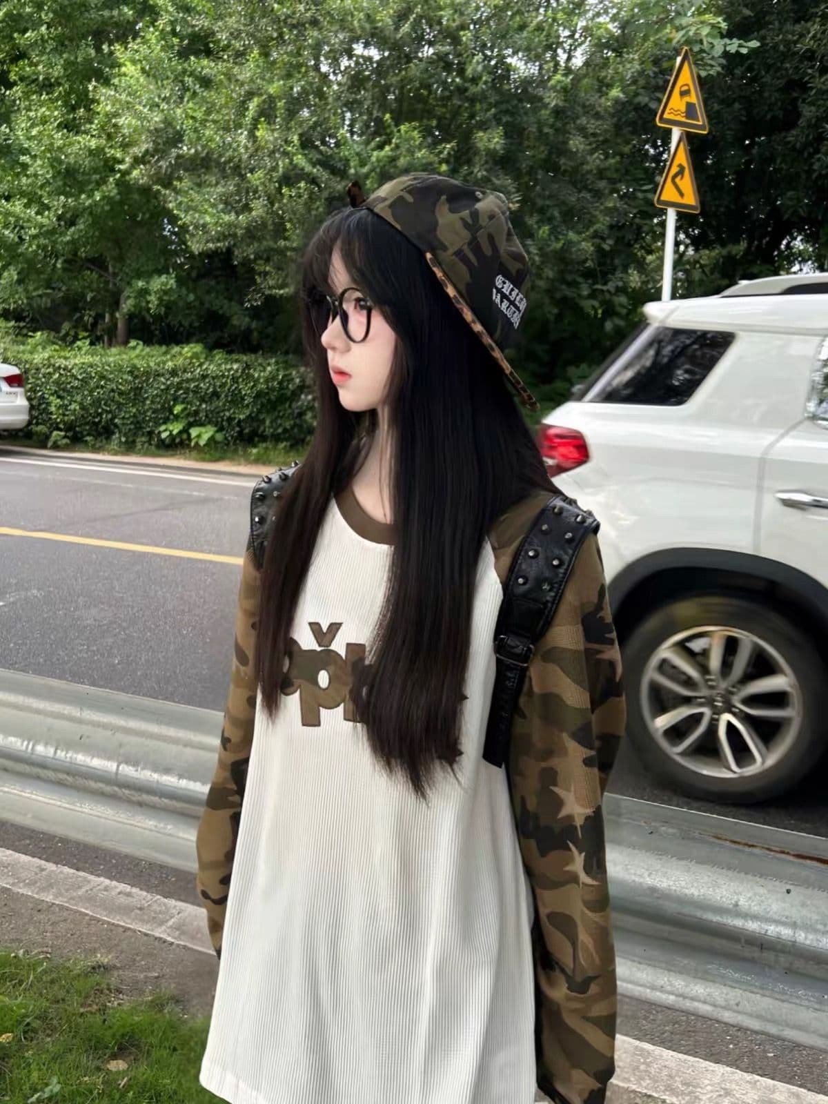 자수 패치 65 35 후아 남편 그리드 250그램 긴팔 티셔츠 여성 상세 이미지 10