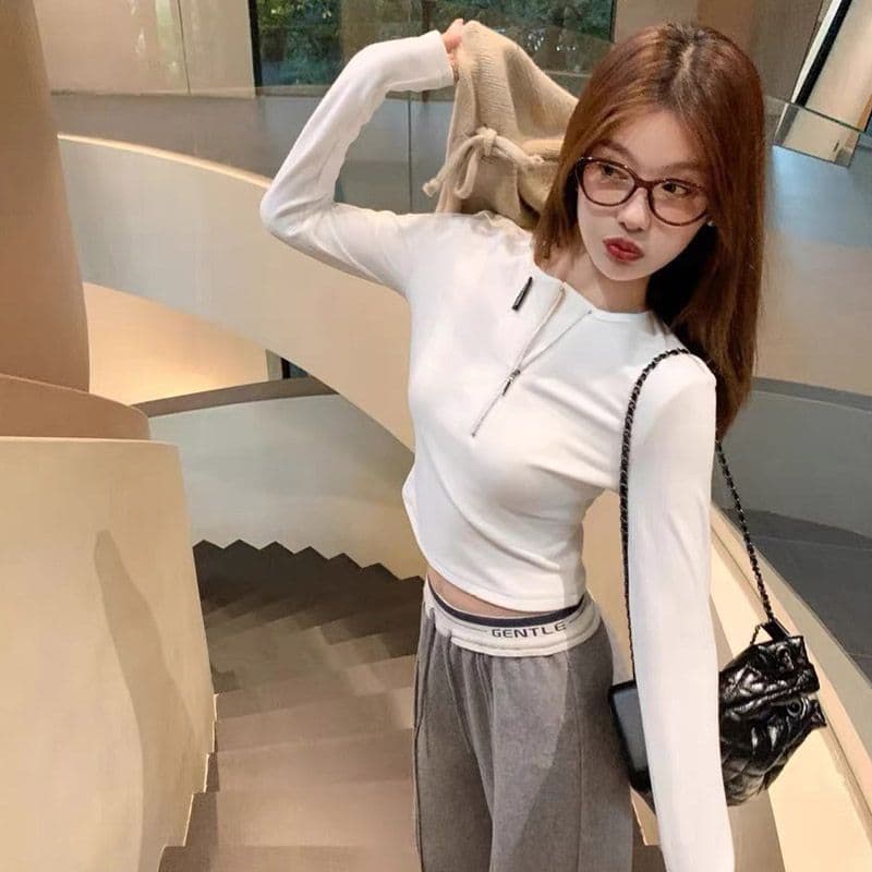 아메리칸 쇼트 스타일 맨위 여성 봄 가을 인사이드 가져 가라. 만나는 독립적 인 트 쿨 바람의 소리 던져 자매 코디 긴팔 티셔츠 이미지 3