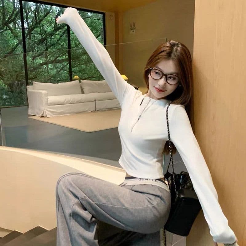 아메리칸 쇼트 스타일 맨위 여성 봄 가을 인사이드 가져 가라. 만나는 독립적 인 트 쿨 바람의 소리 던져 자매 코디 긴팔 티셔츠 이미지 2