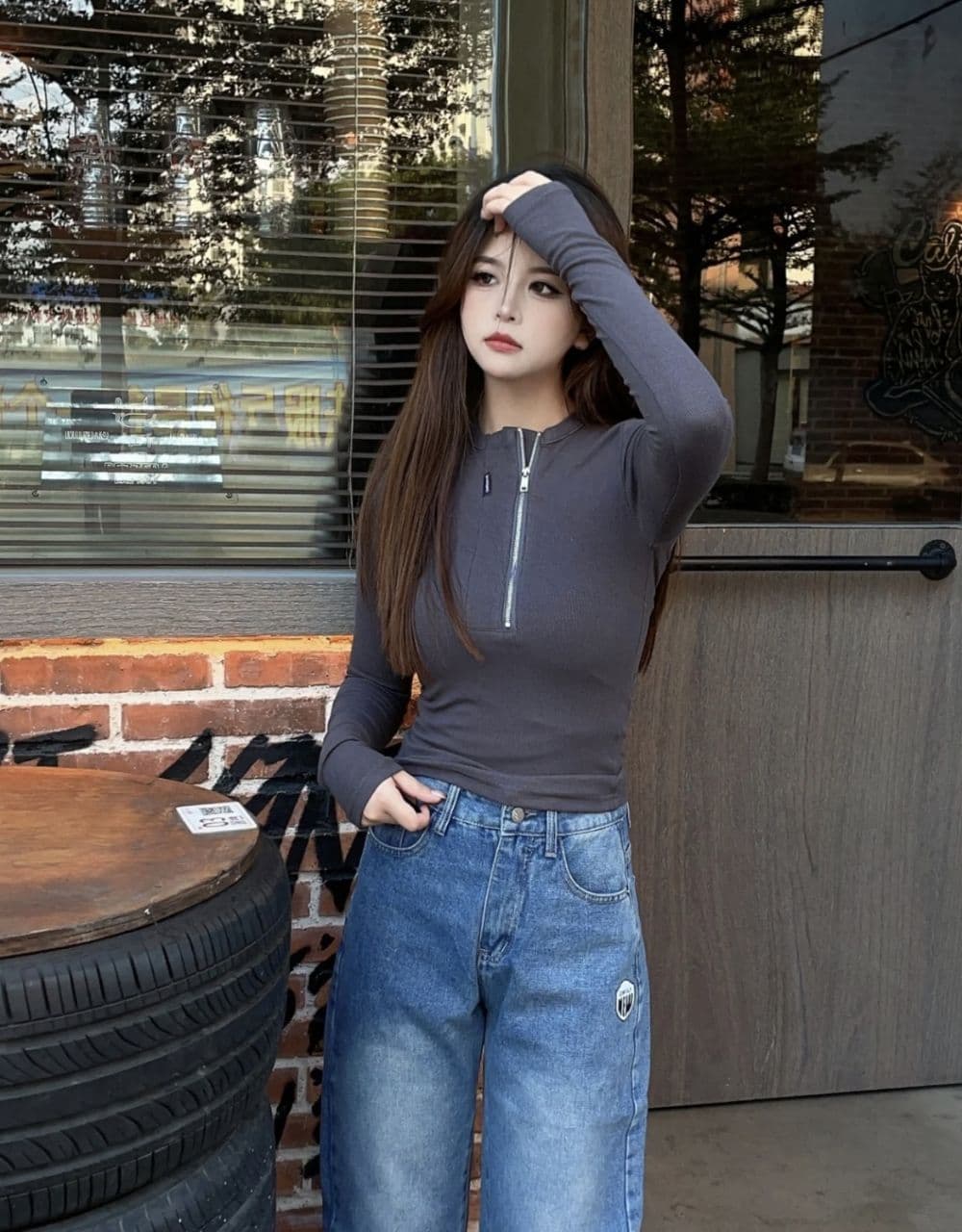 아메리칸 쇼트 스타일 맨위 여성 봄 가을 인사이드 가져 가라. 만나는 독립적 인 트 쿨 바람의 소리 던져 자매 코디 긴팔 티셔츠 상세 이미지 2