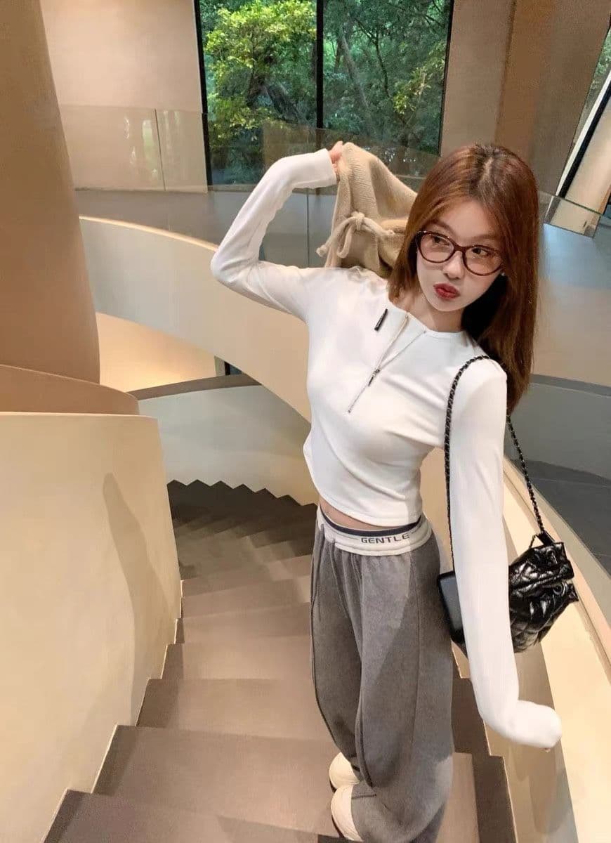 아메리칸 쇼트 스타일 맨위 여성 봄 가을 인사이드 가져 가라. 만나는 독립적 인 트 쿨 바람의 소리 던져 자매 코디 긴팔 티셔츠 상세 이미지 5